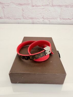 Louis Vuitton Bicolor Monogram Canvas Lockit Double Wrap Bracelet 17